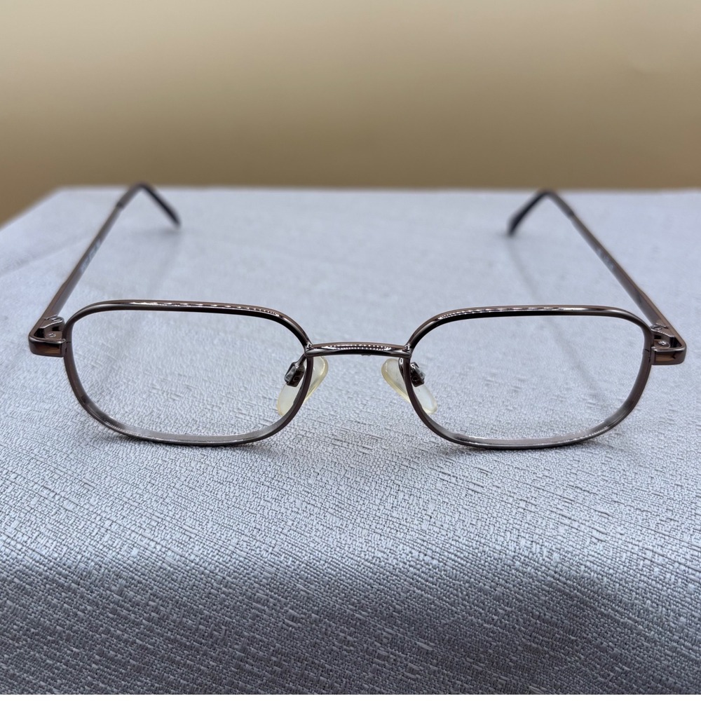 ArtCraft WF677 Bronze Metal Rectangular Eyeglass Frames Z87-2 48-19-145 VTG Y2K
